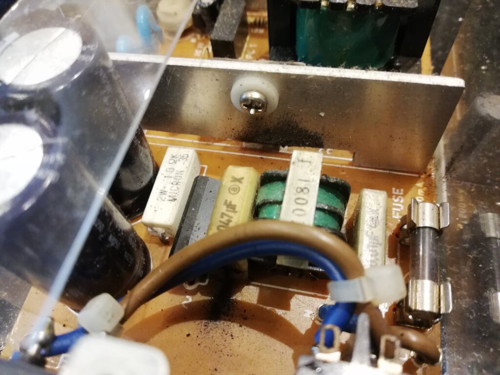 The aftermath - C2 has failed, along with the fuse.