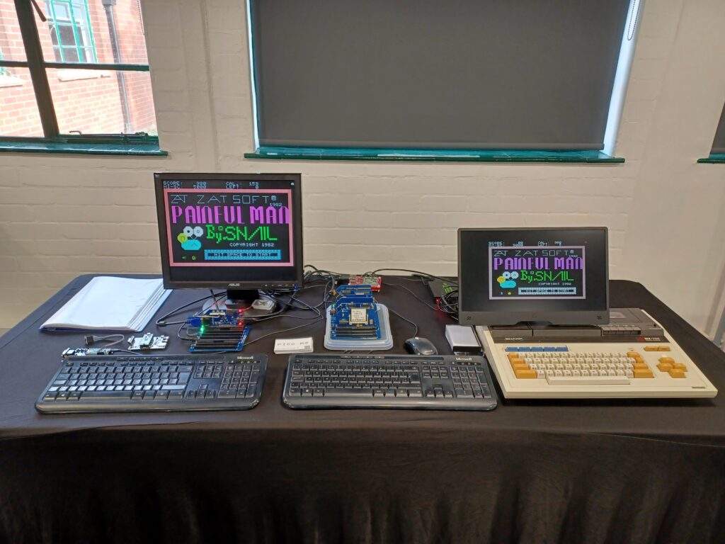The Pico MZ and Sharp MZ-700 both playing the 1982 game Painful Man.