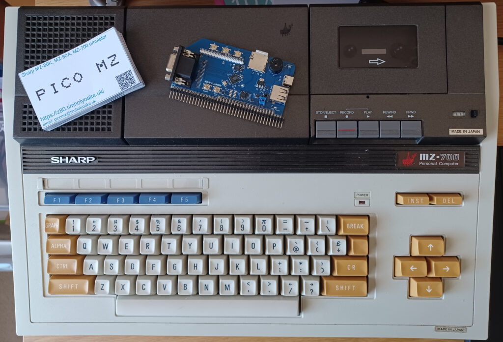 A Sharp MZ-700 with a Pico MZ (a repurposed RC2014 RP2040 VGA Terminal card).